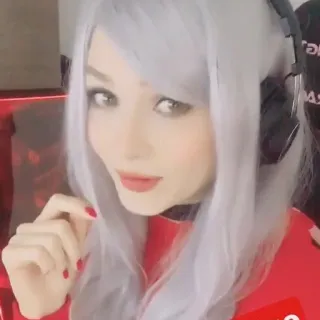 🎧 femme, cosplay, fille, gamer, beauté, portrait telegram sticker