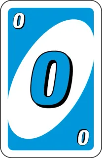💙 card, uno, number, game, blue whatsapp sticker