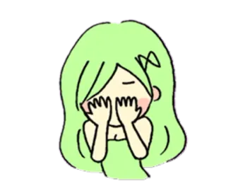 😭 Anime, Mädchen, weinend, traurig, grün telegram sticker
