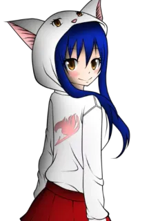 😊 Wendy Marvell Fairy Tail Anime, Cartoon, Manga, Wendy Marvell, Fairy Tail, Katzenpullover, Charakter telegram sticker