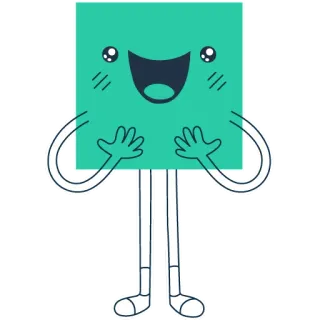 😊 cuadrado, mono, dibujos animados, geométrico, personaje, caprichoso telegram sticker
