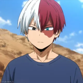 🟦 Shoto Todoroki My Hero Academia Anime, Charakter, Shonen, Held whatsapp sticker