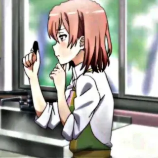🖇 anime meisje, cartoon, personage, koken, schort, Japanse stijl telegram sticker
