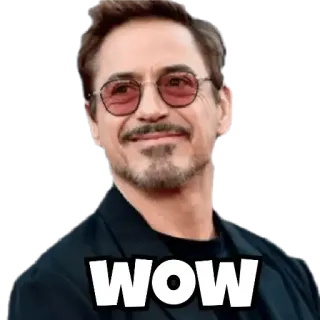 😲 WOW wow, robert downey jr, réaction, expression, célébrité telegram sticker