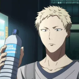 🎸 AQUA anime, character, bottle, water, man telegram sticker