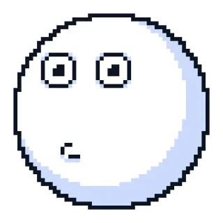 😗 face, pixel art, expression, white, funny telegram sticker
