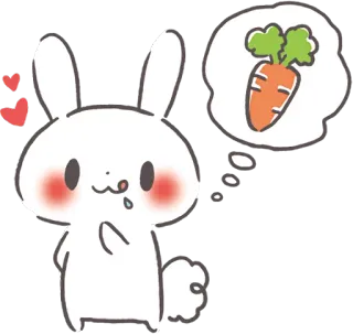 🥕 konijn, wortel, schattig, sticker, dier whatsapp sticker