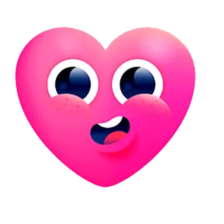 ❣️ hart, liefde, schattig, cartoon, roze, gezicht, emoji telegram sticker