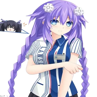 😒 LAWSON Animé, Dessin animé, Cheveux violets, Lawson telegram sticker