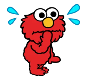 😥 Elmo Sesame Street Elmo, Sesamstraße, Cartoon, Figur, weinen whatsapp sticker