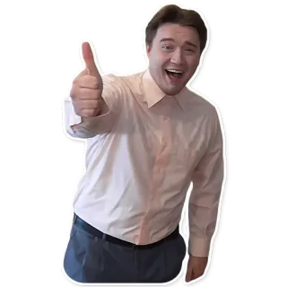 👍 polegar para cima, homem, positivo, aprovação, curtir telegram sticker