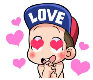 😍 LOVE amor, corazones, dibujos animados, lindo telegram sticker