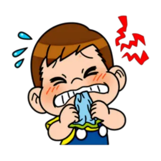 😣 расстроен, плачущий, грустный, мультфильм, мальчик, эмоции whatsapp sticker