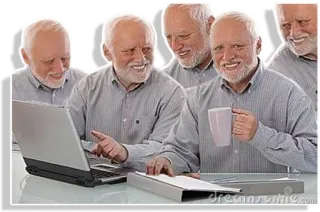 😂 Hide the Pain Harold Мем, Интернет, Смешной, Стоковое фото, Старик telegram sticker