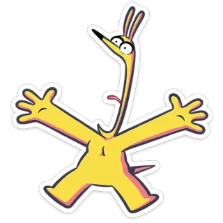 ⭐ cartoon, dier, geel, illustratie, sticker, personage telegram sticker