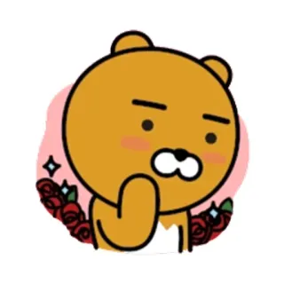 👍 Ryan ryan, kakao friends, oso, dibujos animados, lindo, personaje whatsapp sticker