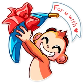 🎁 For u with singe, amour, mignon, cadeau, ruban, nœud telegram sticker