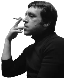 🤔 homme, fumeur, cigarette, portrait, noir et blanc, profil telegram sticker