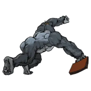 💼 gorilla, animal, ape, cartoon, strength, walking, stance whatsapp sticker