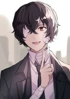 🖤 Osamu Dazai Bungou Stray Dogs Anime, Manga, Dazai, Bungou Stray Dogs, Bandaże, Postać z anime telegram sticker