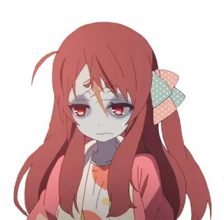 😒 Sakura Minamoto Zombie Land Saga Аниме, Зомби, Сакура Минамото, Милая, Девушка, Мультфильм telegram sticker