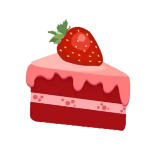 🍰 torta, fresa, postre, dulce, comida, rebanada, panadería telegram sticker
