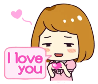 ❤ I love you love, heart, cute, girl, greeting, affection, romantic whatsapp sticker
