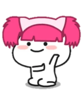 🍢 ステッカー, かわいい, 漫画, キャラクター, ピンク telegram sticker