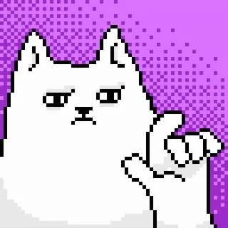 🤨 แมว, พิกเซลอาร์ต, ตลก, มีม, สัตว์, น่ารัก telegram sticker