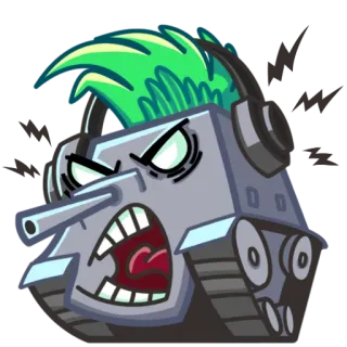 😡 Panzer, Fahrzeug, Krieg, wütend, Cartoon, Militär, Panzerung, Waffe whatsapp sticker
