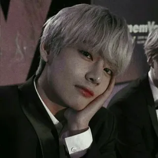 😏 V kpop, chanteur, asiatique, idole, musique, personne whatsapp sticker
