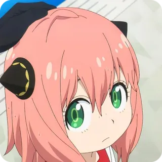 🙂 Anya Forger Spy x Family Anime, Spy x Family, Anya Forger, Słodkie, Kreskówka, Dziewczyna, Różowe włosy, Telepata telegram sticker