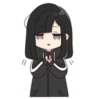 😍 chica anime, lindo, chibi, dibujos animados, sticker whatsapp sticker