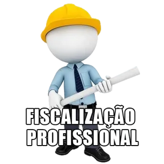 😎 FISCALIZAÇÃO PROFISSIONAL construcción, obrero, seguridad, inspector, profesional, cumplimiento, edificio, uniforme, ingeniero telegram sticker