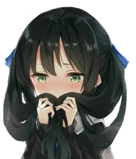 🖤 Anime, Chica, Lindo, Manga, Retrato, Ilustración telegram sticker