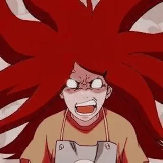 🕸️ Kushina Uzumaki Naruto anime, manga, cartoon, kushina, naruto, uzumaki, angry, red hair telegram sticker