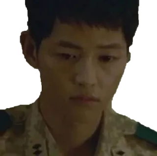 😔 militer, seragam, tentara, serius, potret whatsapp sticker