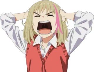 🤬 anime, girl, scream, emotional, expression telegram sticker