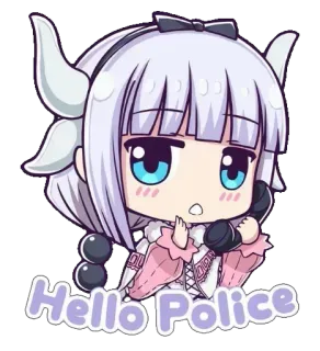 😘 Hello Police Anime, Polizia, Kawaii, Sticker, Cartone animato telegram sticker