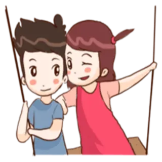 💏 dessin animé, couple, amour, romance, mignon telegram sticker