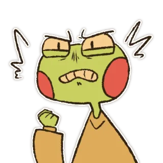 🤬 kikker, boos, geïrriteerd, gefrustreerd, cartoon, van streek telegram sticker
