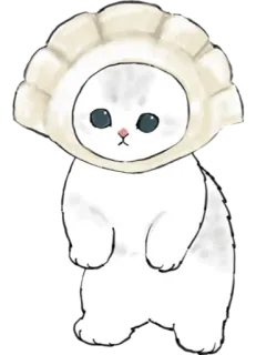 🥟 cat, cute, sticker, animal, dumpling telegram sticker