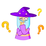 🤔 wizard, thinking, question, magic, cartoon, fantasy telegram sticker