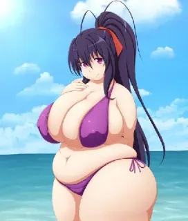 😋 Anime, Bikini, Donna, Spiaggia, Cartone animato, Personaggio telegram sticker