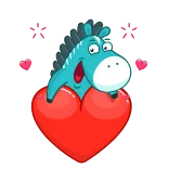 ❤️ dier, ezel, hart, cartoon, schattig, liefde, blij telegram sticker