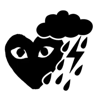 ⛈ heart, eyes, cloud, rain, lightning, storm telegram sticker