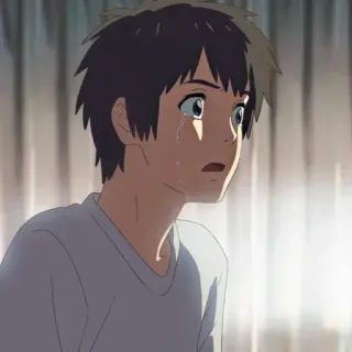 ☹️ Anime, weinen, traurig, Junge, Emotion, Träne whatsapp sticker