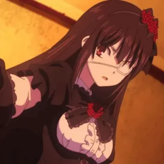 🥀 Kurumi Tokisaki Date A Live Anime, Gadis, Goth, Lolita, Mata merah telegram sticker