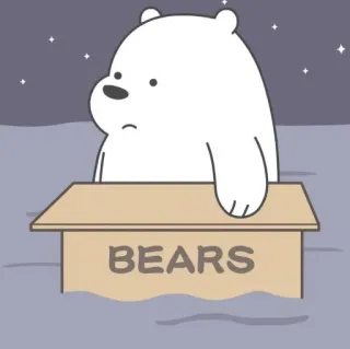😕 Ice Bear We Bare Bears BEARS ours, dessin animé, ours polaire, We Bare Bears, mignon, ours polaire telegram sticker