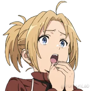 😱 애니메이션, 여자, 충격, 표정 telegram sticker